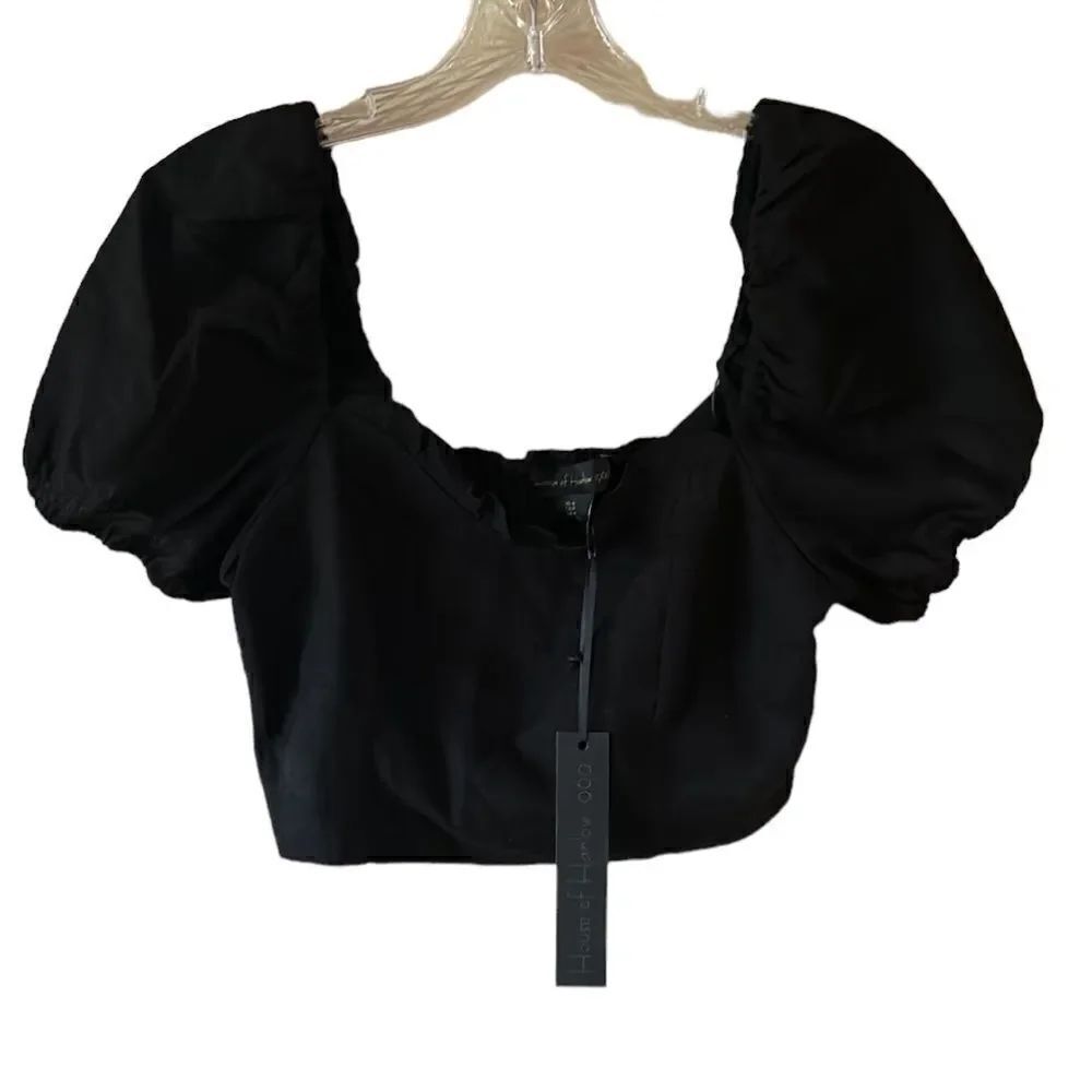NEW House Of Harlow 1960 Black Crop Top